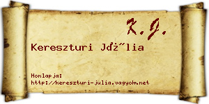 Kereszturi Júlia névjegykártya